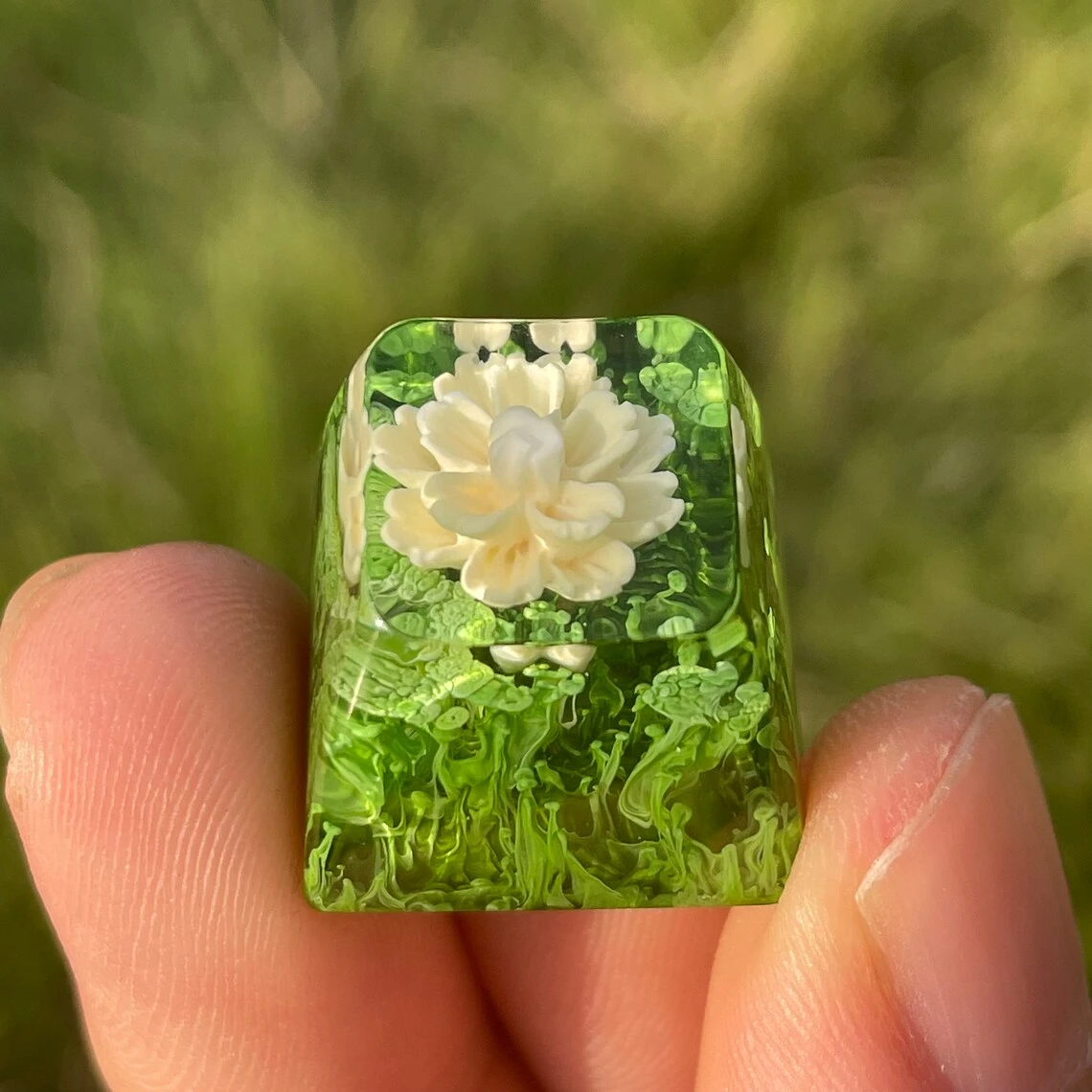 Handmade Nature Flower Keycaps Artisan Resin Luxurious DIY Gamer