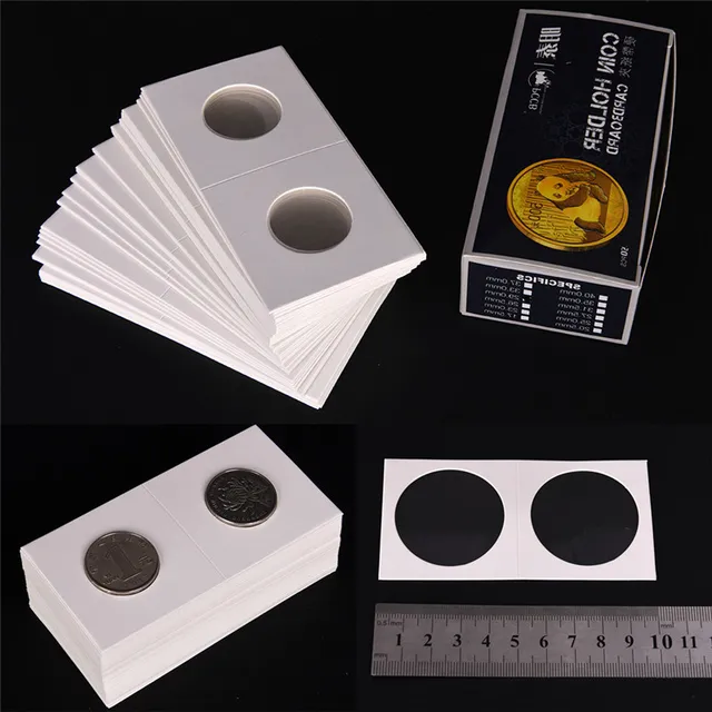 50Db Új Fehér Karton 2X2 Mylar Érmeszámok Tárolódoboz Tartójával