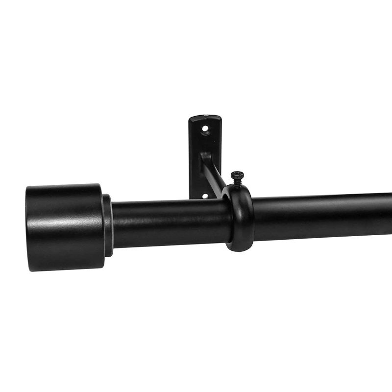 Ceiling Mounted Curtain Rod Brackets Heavy Duty Ceiling Bracket For 1 Inch Curtain Rod Holder(Set Of 4, Black)