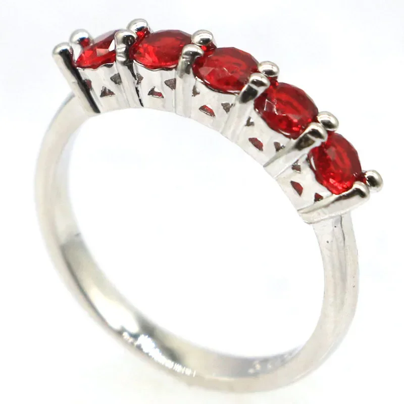 

925 SOLID STERLING SILVER Ring Lovely Cute Violet Tanzanite Green Amethyst Golden Citrine Red Blood Ruby Girls sister