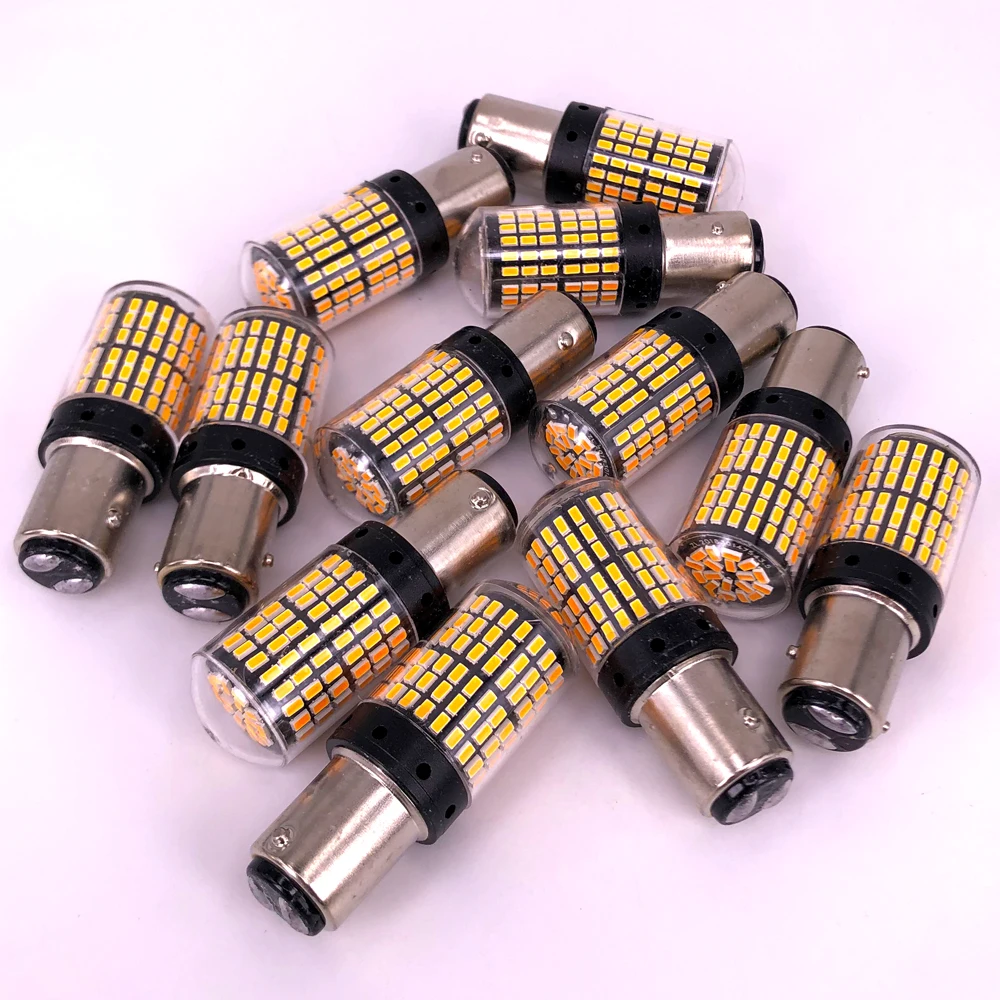 10PCS CanBus S25 1156 BA15S P21w BAU15S PY21w T20 7440 W21W LED  3014 144smd   ڵ ȸ ȣ 극ũ 