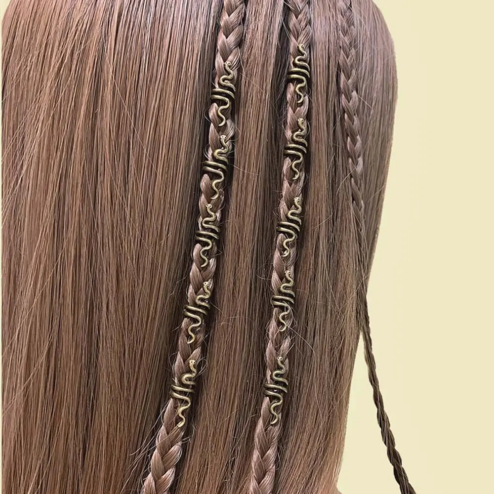 Wig Accessories Dirty Braid Cuff Charms Braided Hair Beads Cuffs Tubes Rings Snake Dreadlock Beads African Hair Rings