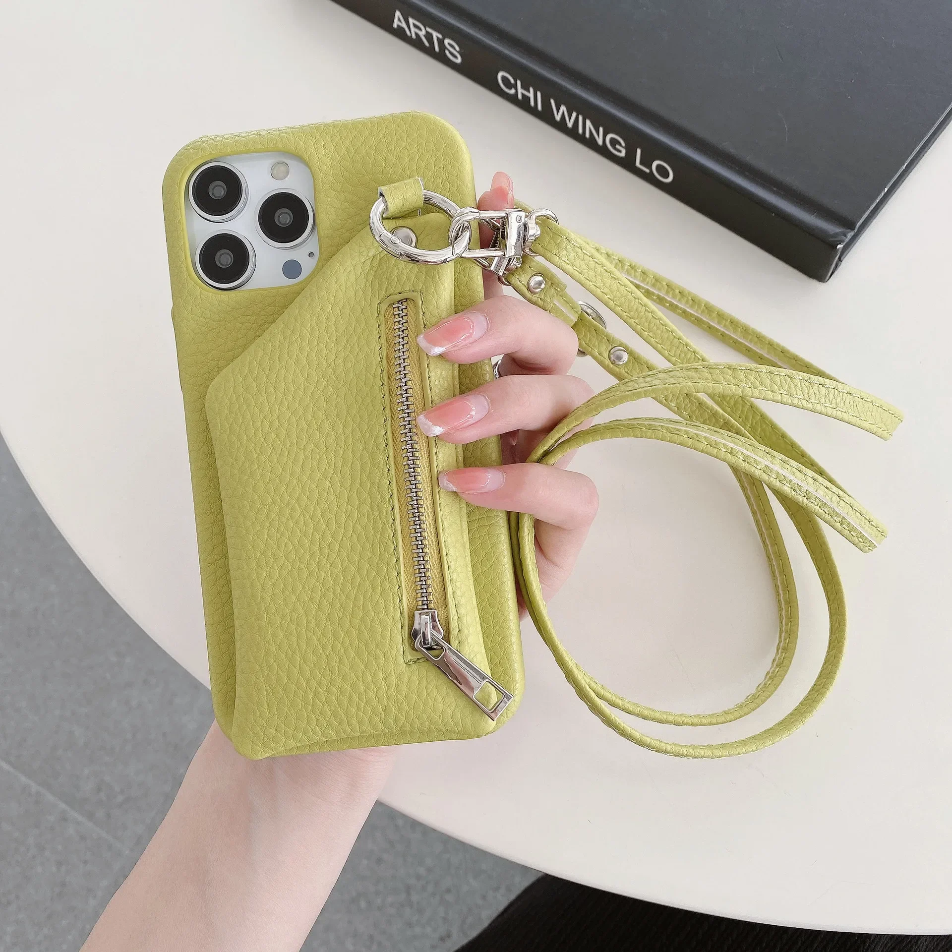 Leather Crossbody Zipper Wallet Phone Case with Card Pocket and Coin Purse
