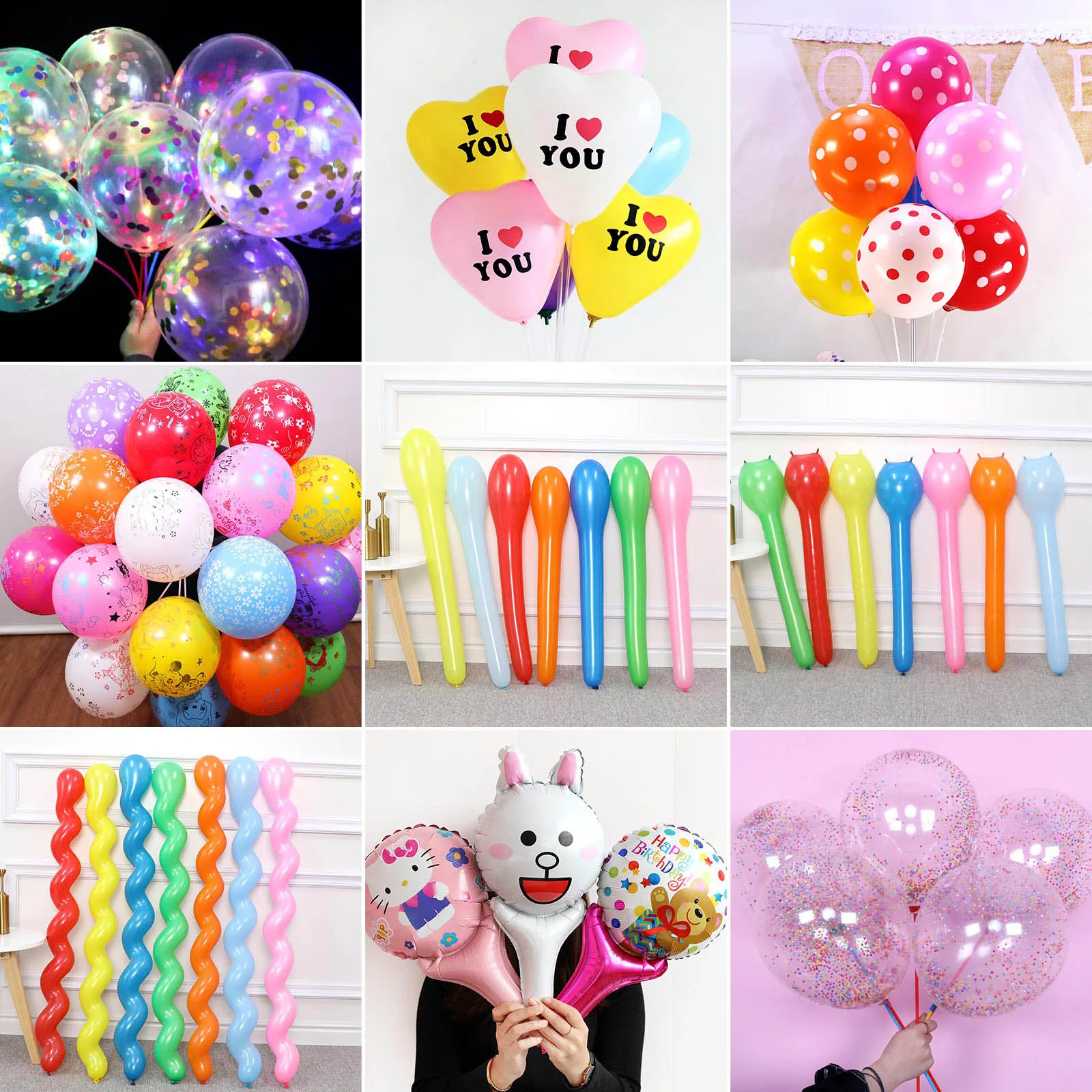 Inflatable Balloons 50/100pcs 3D Cartoon Balloons Special-Shape Birthday Party Decoration Helium Inflatable Balloons Animal Duck Rabbit Balloon