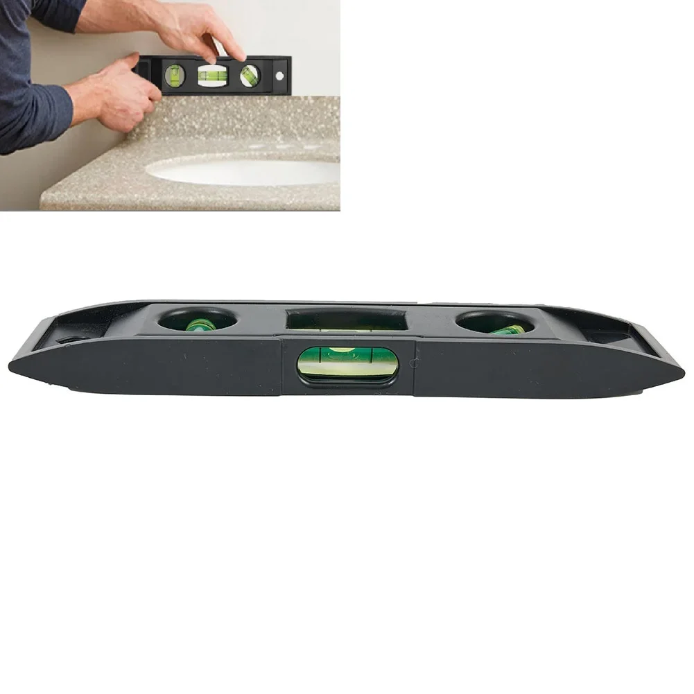 Horizontal Ruler 3 Bubble Spirit Level Magnetic ABS Shell Mini Pocket Portable