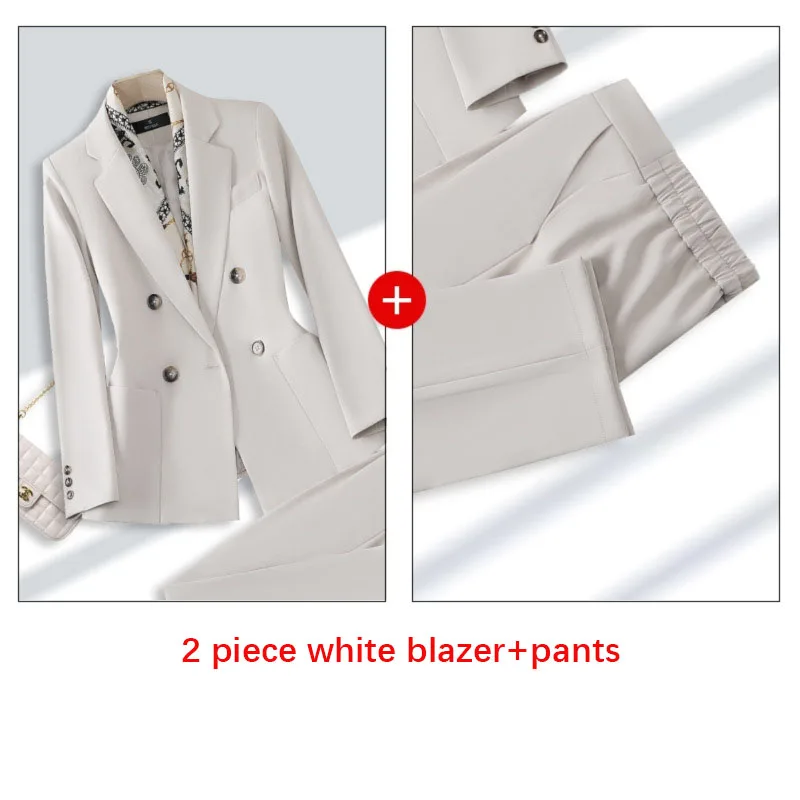 Tesco Autumn Women's Suit Set Solid Blazer Pants 2 Piece Set Office Lady Streetwear Suit Clothes Formal Outfits blazer mujer