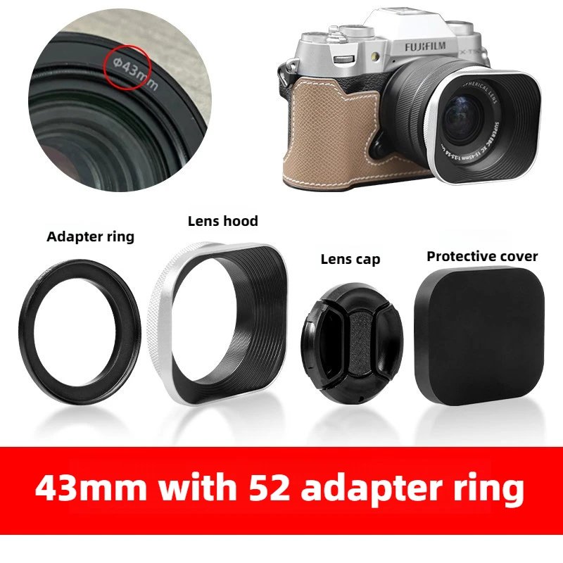 Aluminum Alloy Metal Square Lens Hood Lens Protector