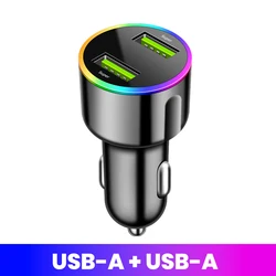Multi - Port Colorful 60W Fast Car Charger with USB and PD Connections - 2USB