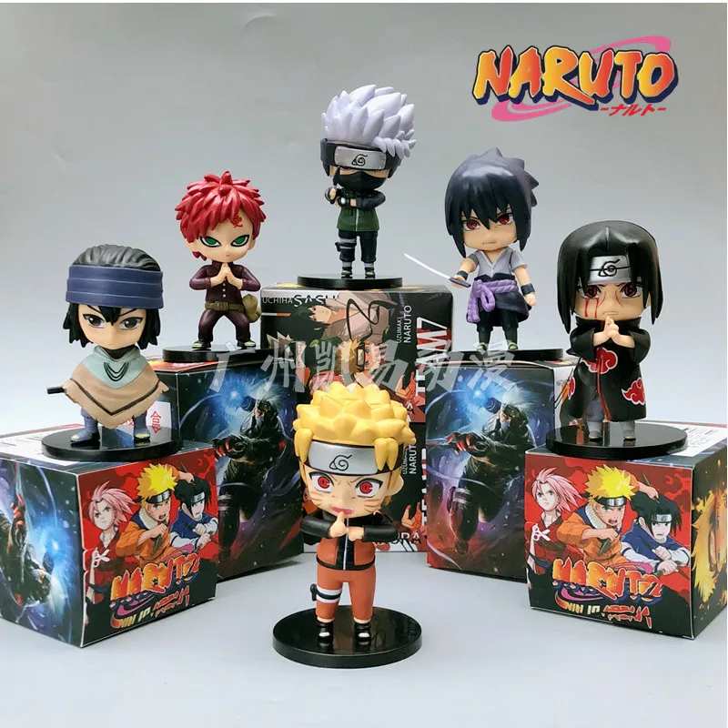 

6 NARUTO Figures Uchiha Sasuke Uzumaki Naruto Hatake Kakashi Model Doll Furniture Desktop Ornaments Children's Gifts
