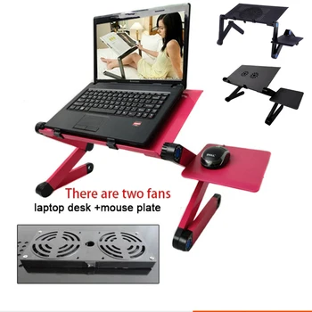 Adjustable Laptop Desk Stand Cooler fan Portable Ergonomic Lapdesk 2