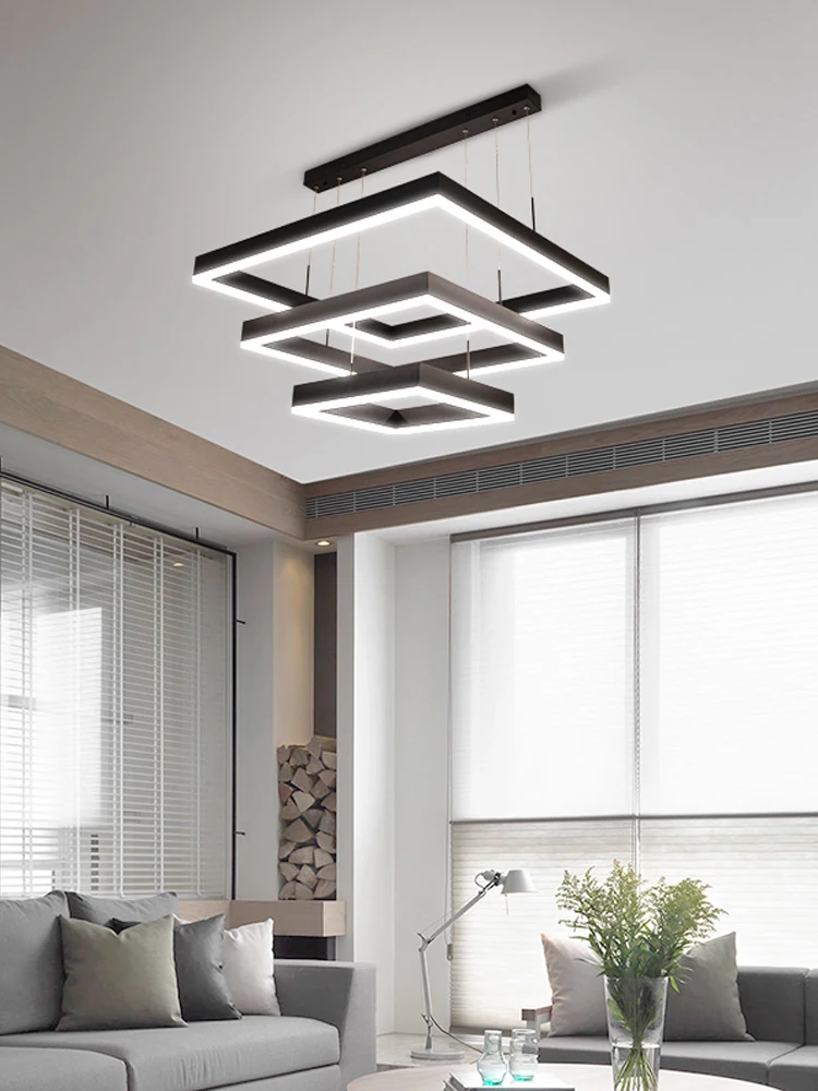 

Living Room Pendant Lamp Modern Simple Creative Designer Square Loft Apartment Bedroom Dining Room Lamp Nordic Minimalist Pendan