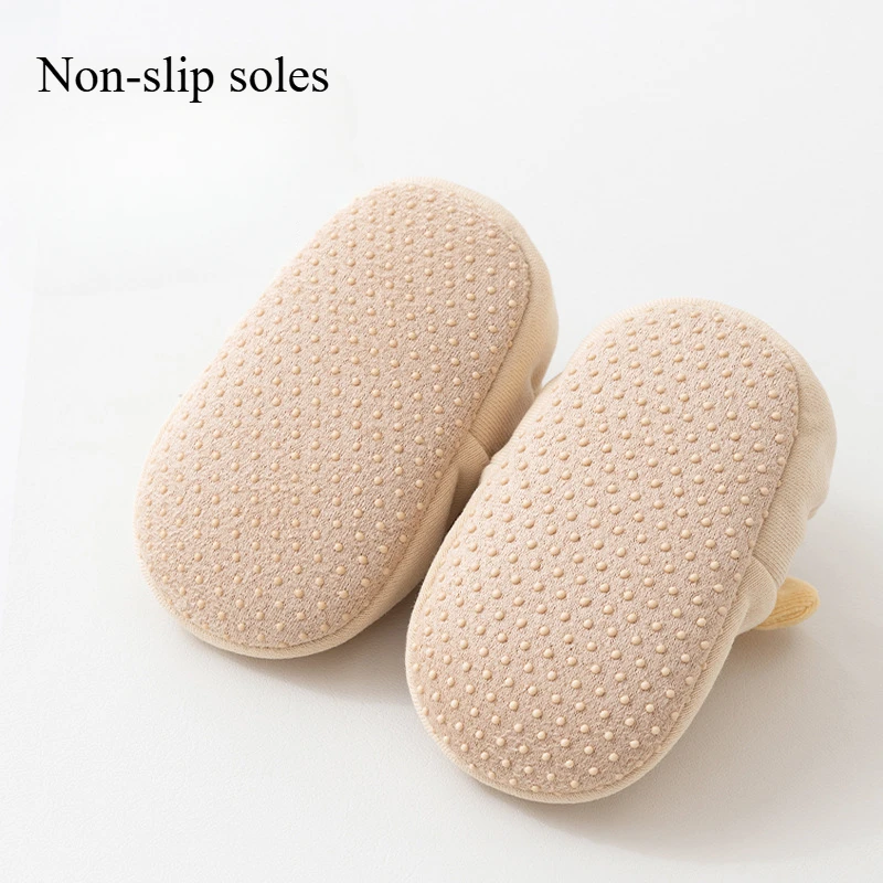 Spring Autumn Cartoon Baby Prewalker 0-2Y Toddler Cute Soft Antiskid Shoe Infant Solid Color Floor Shoes