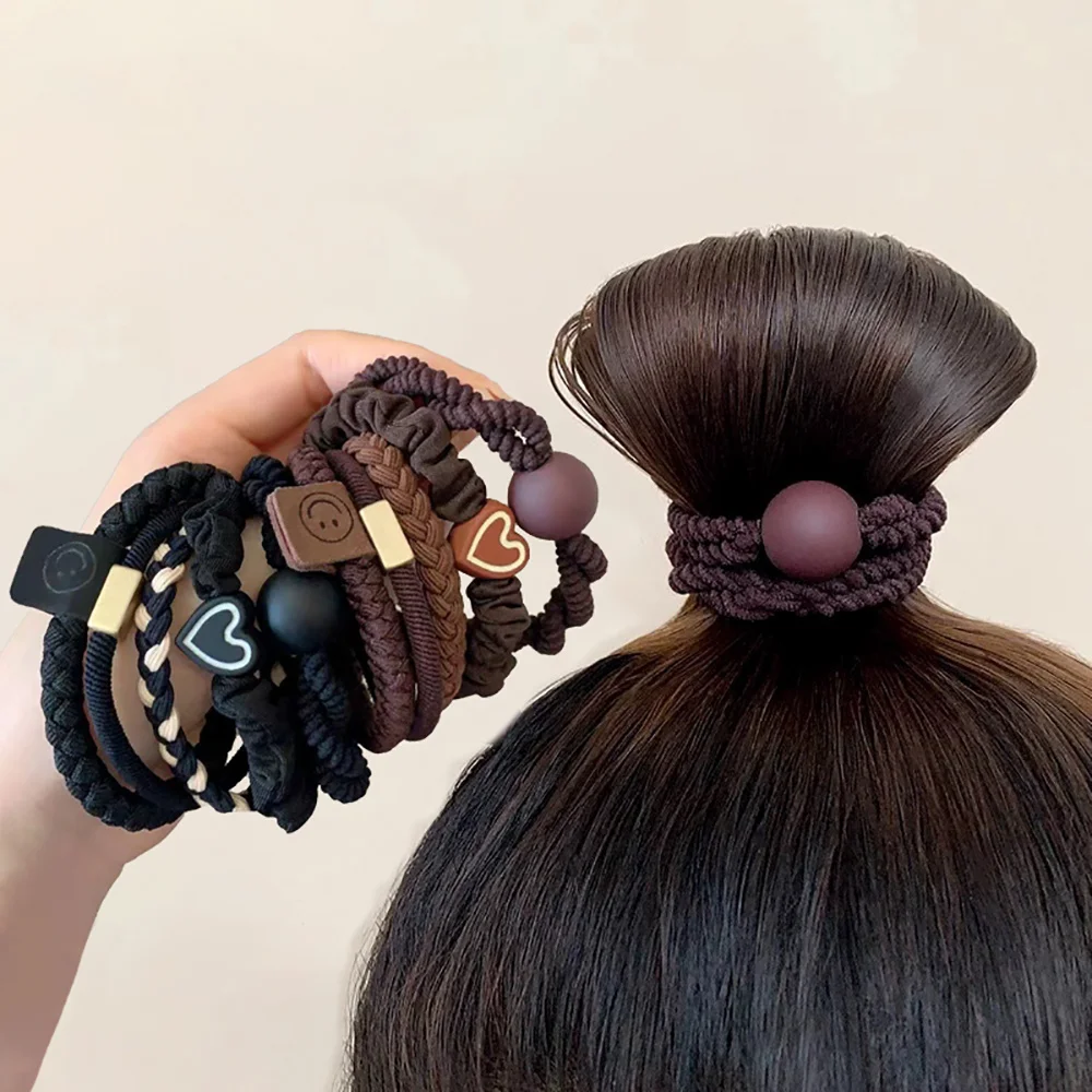 10PCS New Girls Elastic Hair Rubber Bands Headbands Women Hair Tie Hair Gum Ponytail Hair Holders Hair Accessories