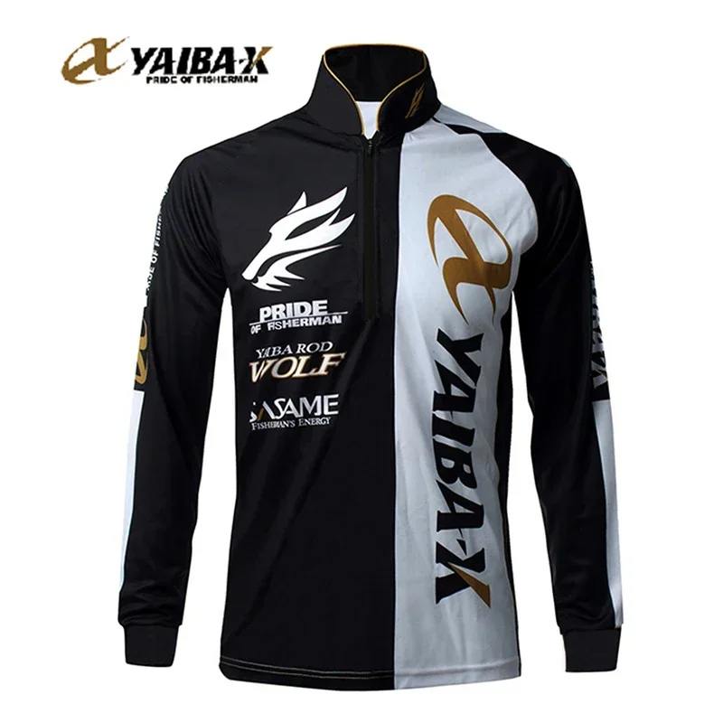 YAIBA-X 낚시 의류 남성용 빠른 건조 땀 방지 얇은 긴 소매 UV 보호 의류 낚시 셔츠 남성용