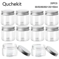 20Pcs 30/50/60/80/120/150ml Storage Jars With Lids Aluminum Round Canister Empty Plastic Cosmetic Jars Food Travel Bottle Pot 1