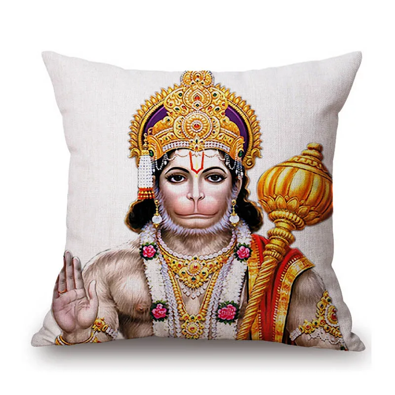 

Индия Hanuman Ганеша буддизм Искусство Домашняя Декоративная Подушка Чехол из хлопка и льна буддистская поклонение автомобиль подушка диван стул наволочка