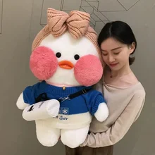 

80cm Large LaLafanfan Big Coffee Yellow Duck Plush Toy Creative Stuffed Huge Duck Soft Doll Animal Dolls Baby Toys Gift уточка