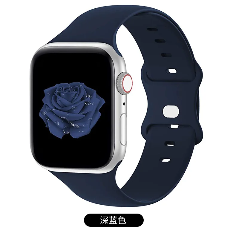 DLHUMI Silicone Strap For apple Watch band 45mm 41mm 44mm 40mm 38mm 42mm Breathable Accessories watchband bracelet iWatch 7 SE 6 5 4 3