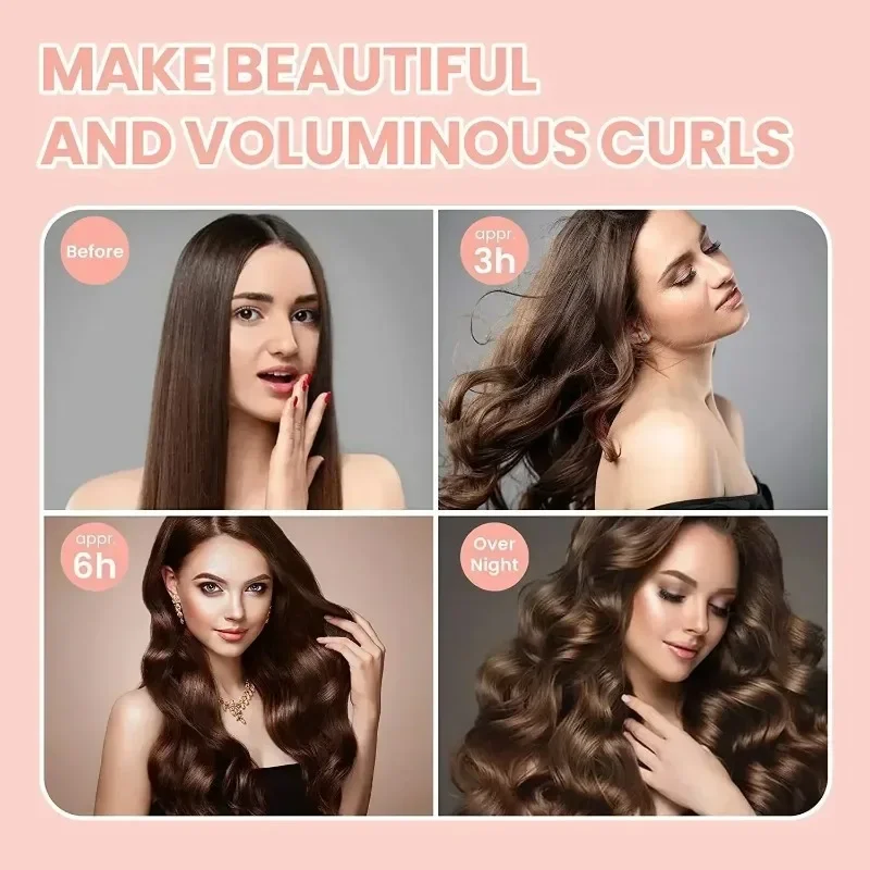 1/3/5Pcs Heatless Hair Curlers Curling Rod Headband No Heat Hair Rollers Lazy Curls with Hook Soft Flexi Rods Styling Tools