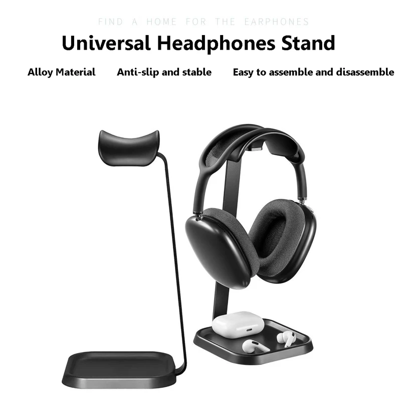 Black White Earphone Holder Detachable Computer Esports Game Headset Desktop Storage Universal Display Rack for All Headsets