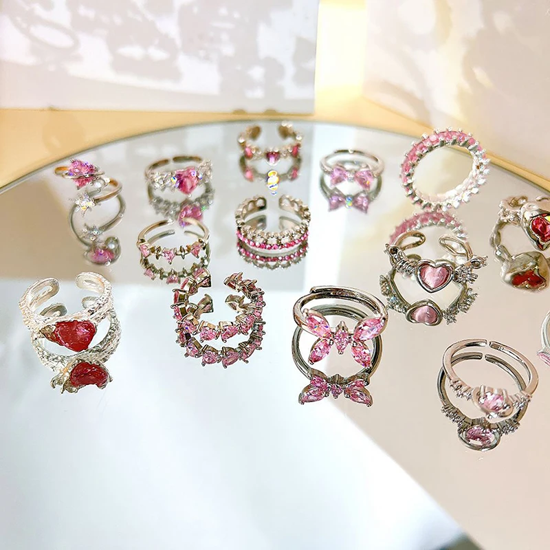 [韓国人気ジュエリー] nff heart surrounding ring-pink MUSINSA | NFF heart surrounding ring-pink