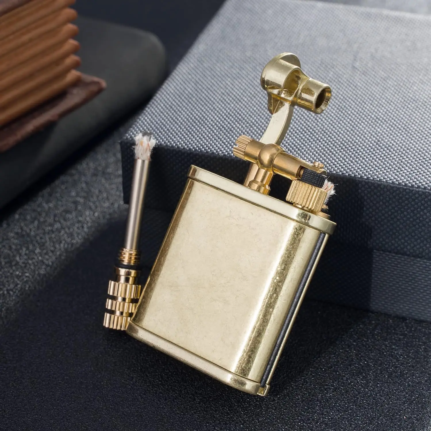 2 in 1 Cool Lighter Kerosene Permanent Match Antique Luxury Vintage Style Refillable Lighters for Fire Cigarette Candle Kitchen kerosene lighter cigarette lighter