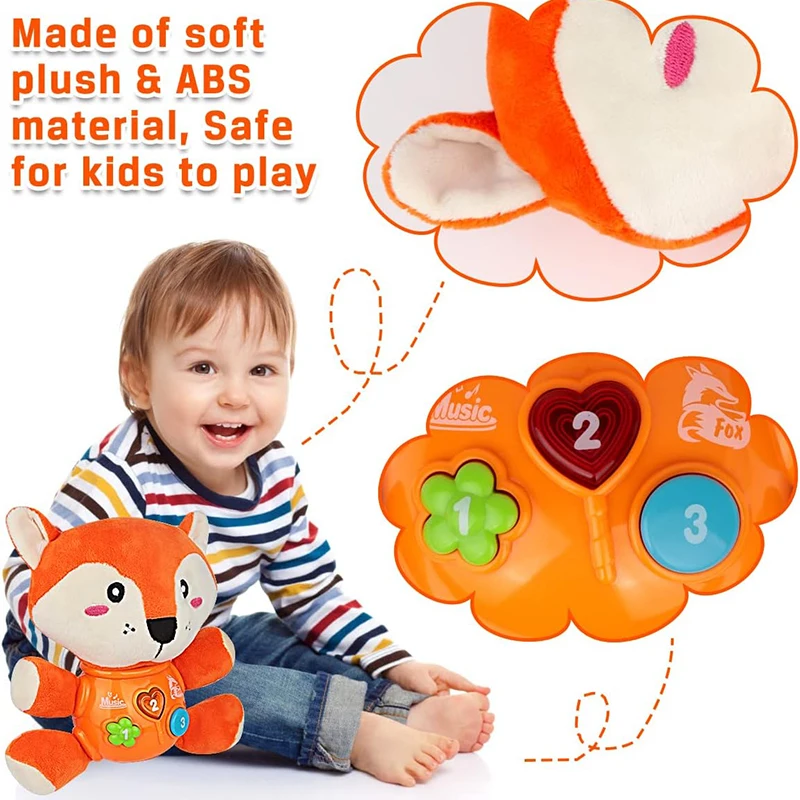 Plush Animal Baby Toys Newborn Baby Musical Light Up Baby Toy Cute