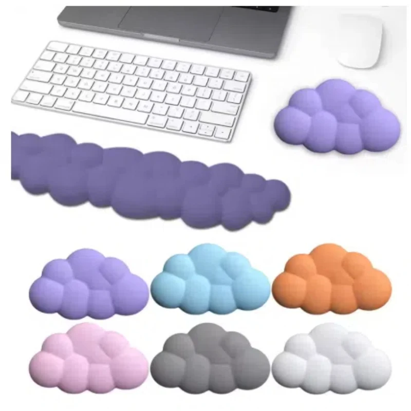 Soft Cloud Shaped Keyboard Wrist Rest Pad Memory Cotton Comfort Mouse Pad Waterproof PU Leather Hand Pillow Typewriting Tools