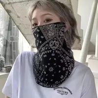 Anti-UV Sunscreen Face Mask Ice Silk Breathable Half Face Cover Thin Sleeves Mask Sleeves Set For Cycling Bike Motorcycle 3