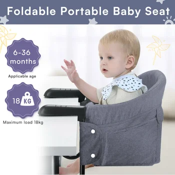 UBRAVOO Portable Foldable Easy Feeding Hook-On Table High Chair for Babies 6 Months to 3 Years 2