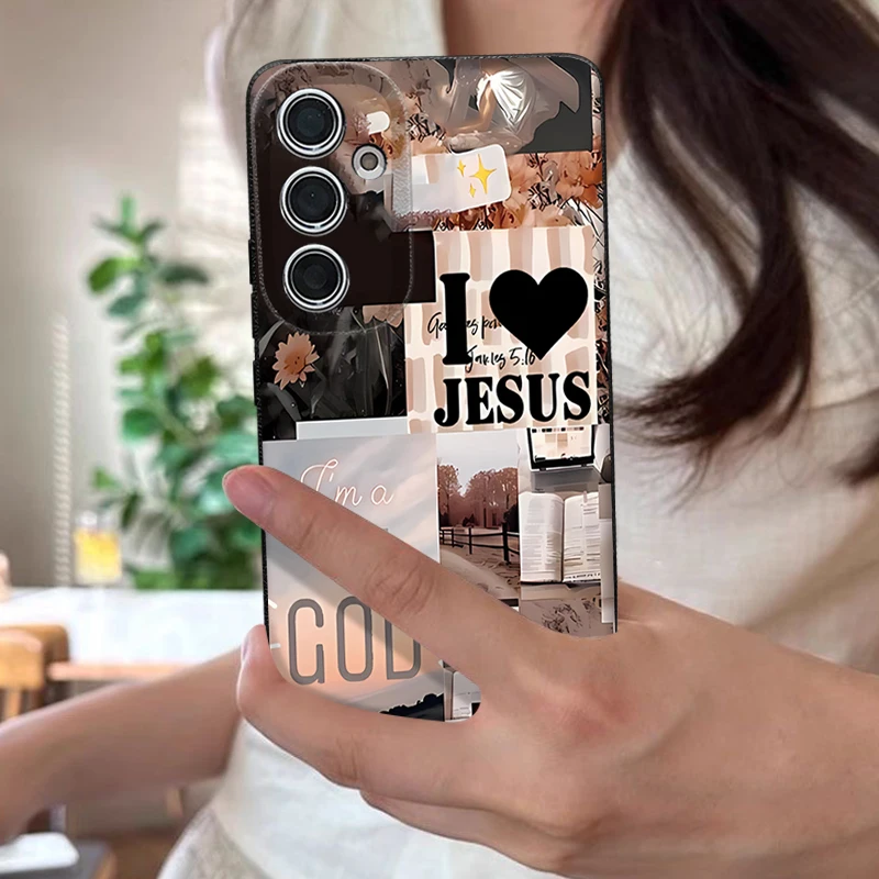 Jesus Collage Pattern Soft Phone Case