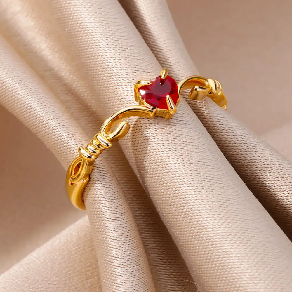 Zircon Heart Rings Ring for Women