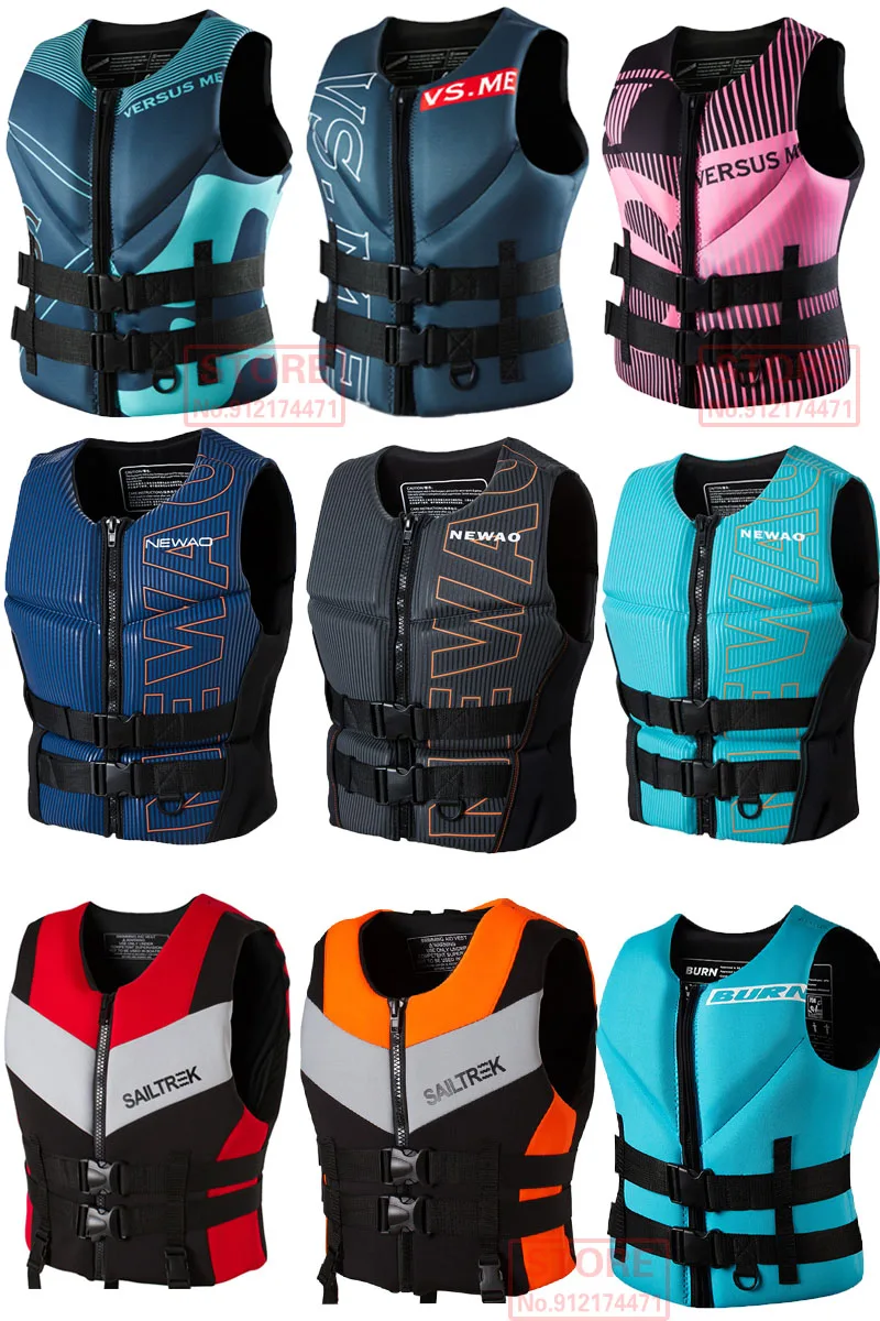 Life Jacket for Adult Super Buoyancy Neoprene Life Jacket Surf Raft Kayak Fishing Jet Ski Water Sport Swimming Rescue Life Vest