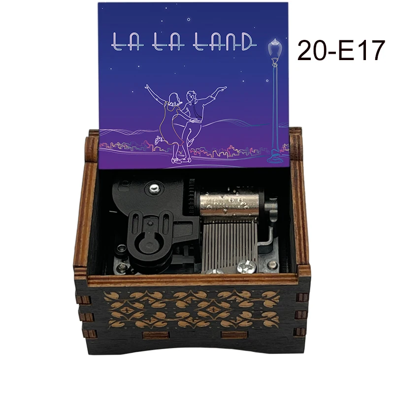 Couple Lucky Mascot La La Land Wooden Music Box Automatic Knob Movement Gifts for Lovers Bedroom Study Decorative Ornaments