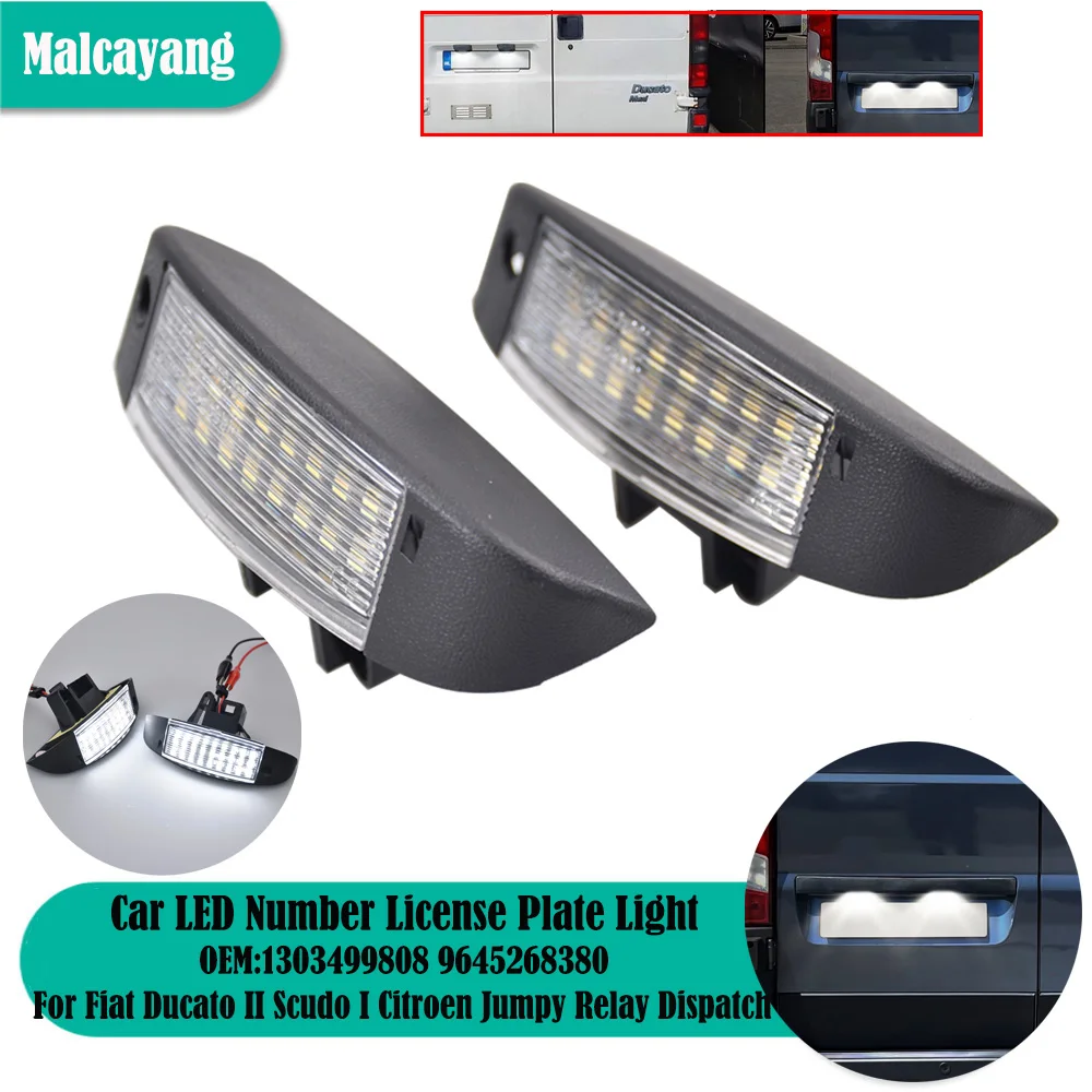 Car Styling 2X Led Numero Luci Targa Sostituire Numero Oe 1303499808 Per Fiat Ducato Scudo Citroen Jumpy Peugeot Boxer