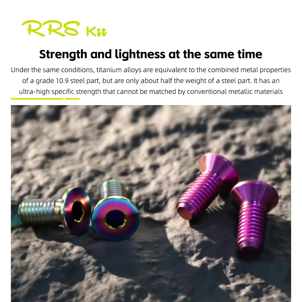 RRSKIT 자전거 티타늄 합금 물병 케이지 M5 * 12mm 나사 초경량 2g 자전거 물병 케이지 장착 볼트 자전거 액세서리