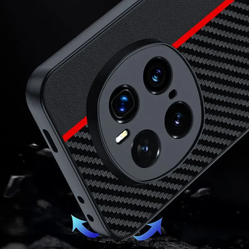 Luxury Shockproof PU-Leather Phone Cover with Fiber Texture