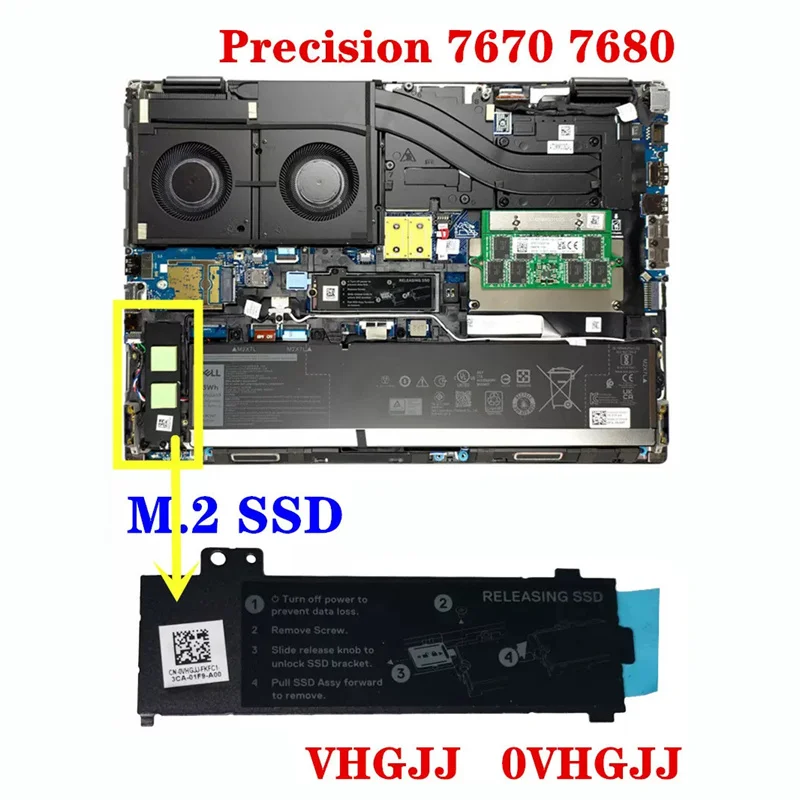 New Genuine Laptop M.2 SSD Heatsink Plate Bracket for Dell