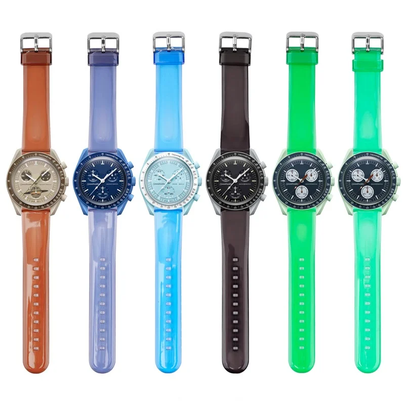 Per Speedmaster Moon Cinturino In Gomma Cinturino Da 20Mm Per Orologio Con Marchio Omega Seiko Huawei Jelly Bracciale Da Polso In Pvc