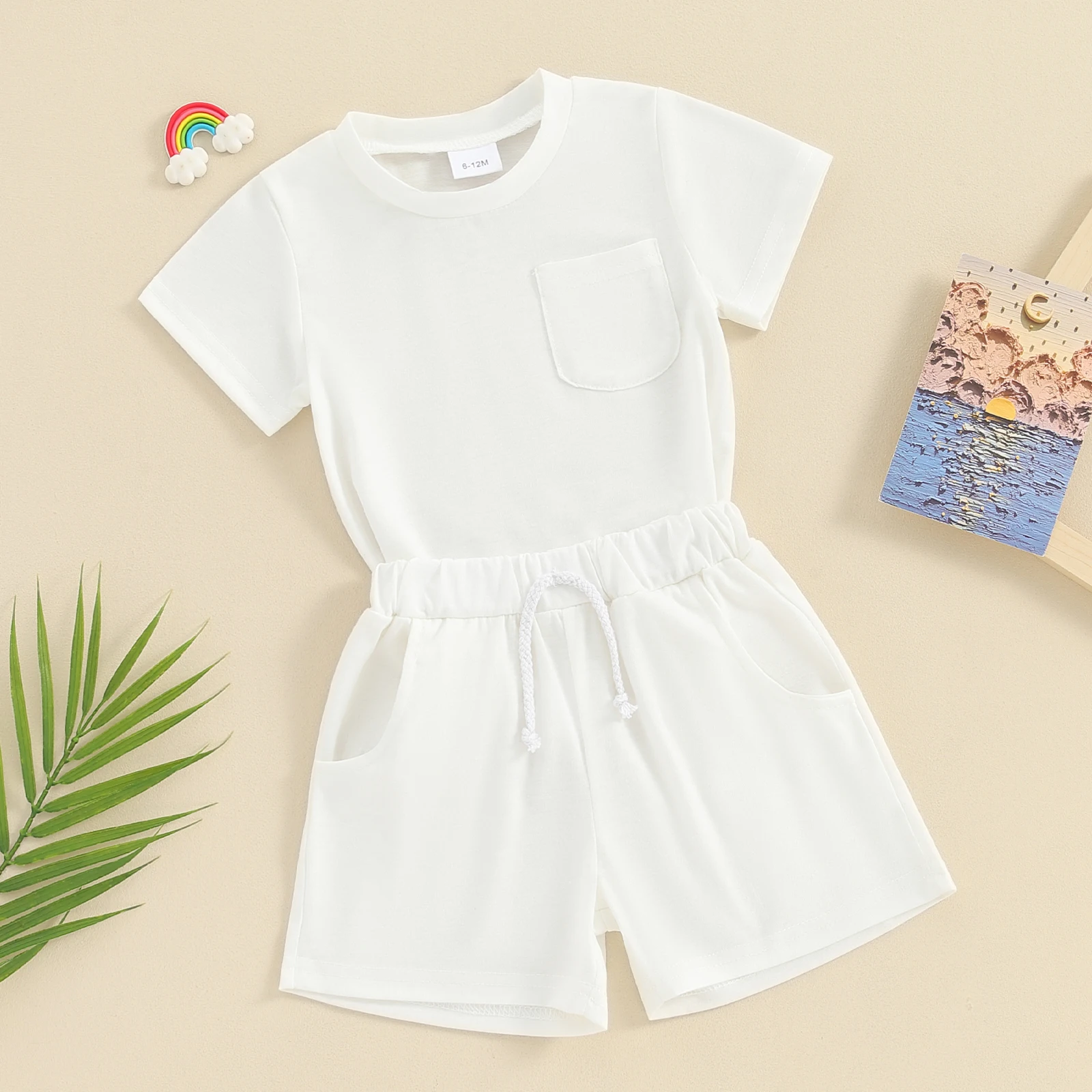 Baby boy outfits boys shorts set Pudcoco Toddler Baby Boys 2 Piece Outfits Short Sleeve T-Shirt and Elastic Shorts