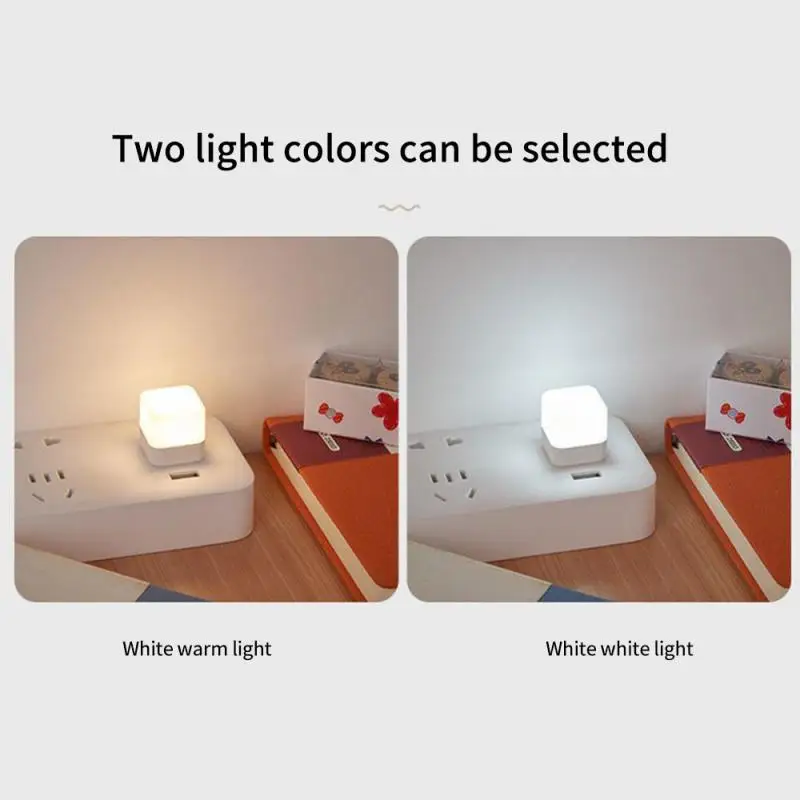 LED Light USB Night 5V Small Plug Lamp PC Mobile Power Charging Mini Book Eye Protection Square Reading