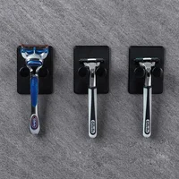 Punch Free Shaving Razor Holder Shower Men Shaver Holder Bathroom Accessories Razor Stand Wall Hook Razor Storage Shelf Hanger 2