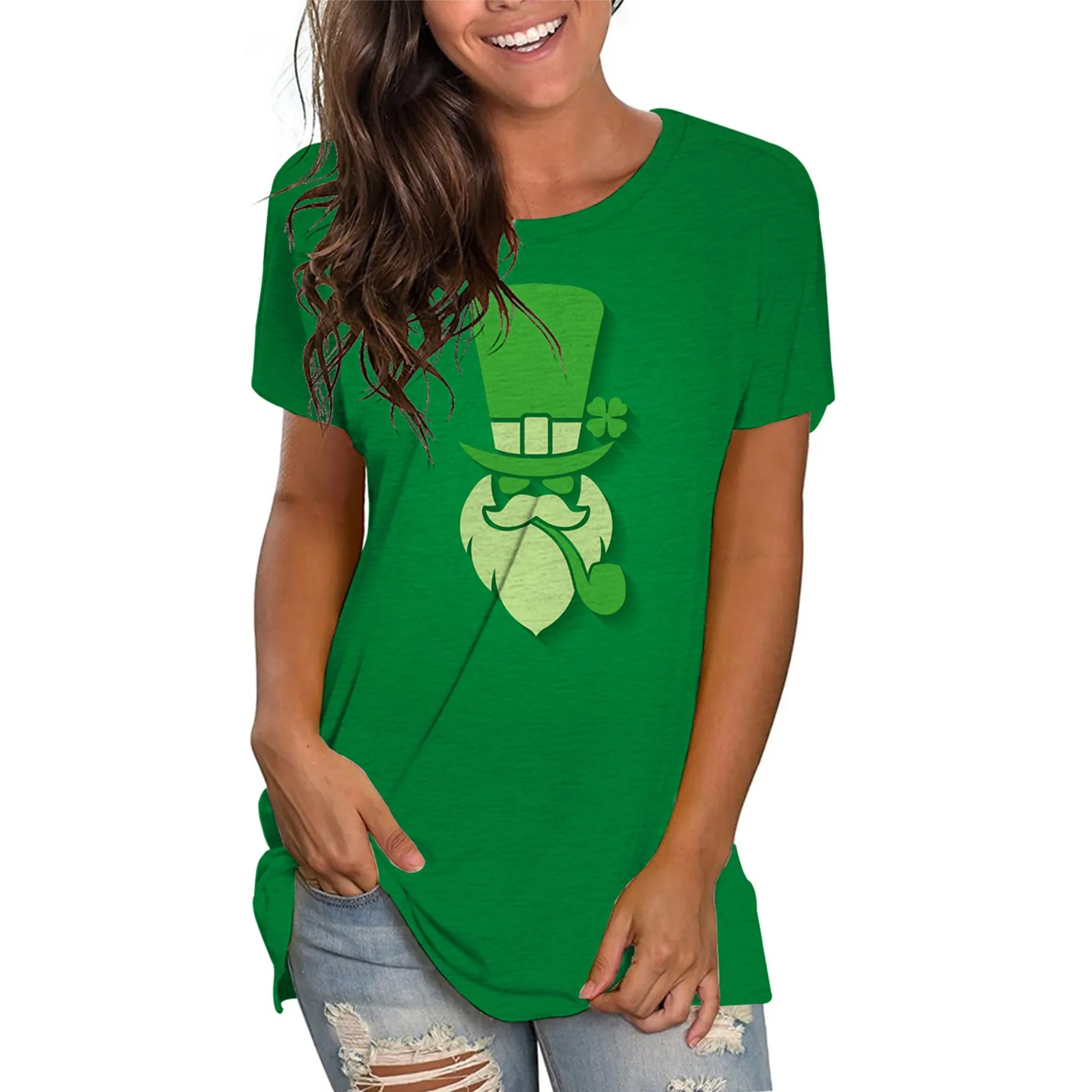 Patrick’s Day Short Sleeve Tops Ladies T shirt Harajuku St Patricks Day Gift May The Luck Of the Irish Be With You Popular Tops friends t shirt Tees