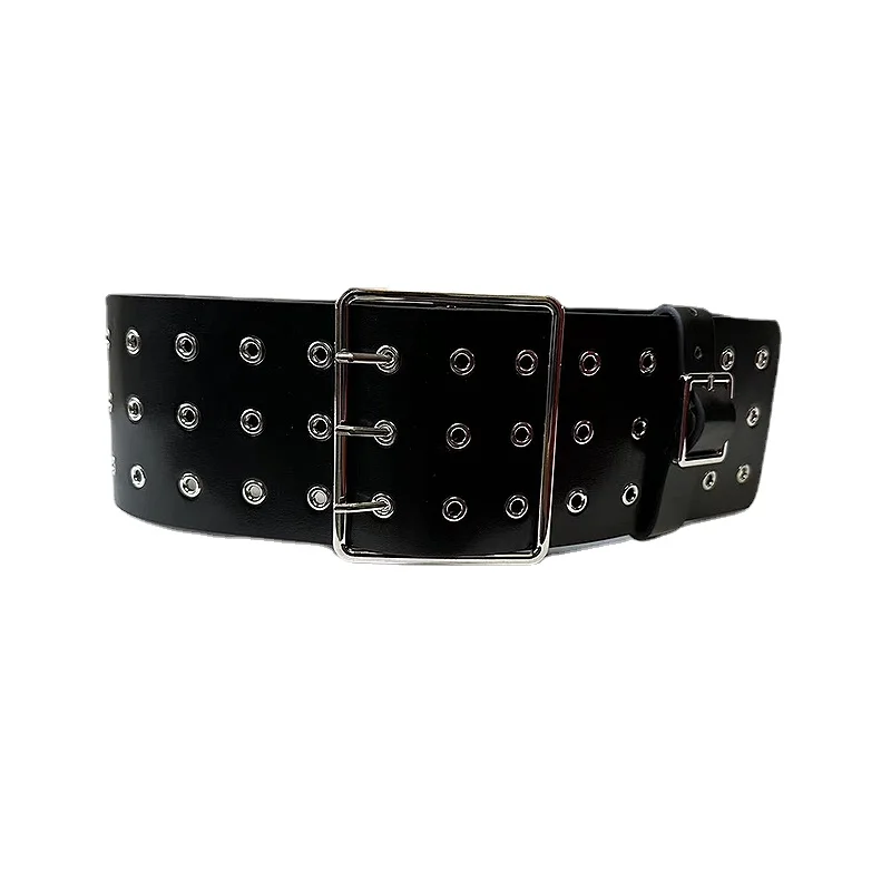 

Роскошный широкий жилет из воловьей кожи для женщин, зимнее пальто, платье, корсет, хип-хоп, ремни из натуральной кожи с заклепками и отверстиями, ремни в стиле Cinto Punk Rock