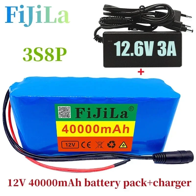 3s8p 18650 Battery pack Large capacity 12v 40Ah 18650 lithium battery protection board 12v 40000mAh for inverter miner light+BMS