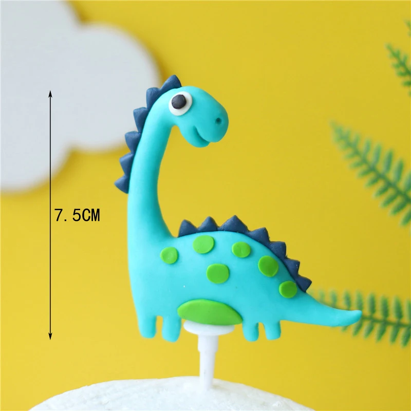 Dinosaur Theme Cake Topper Lovely Cartoon Zoo Dino Jungle Cake Decoration Soft Pottery Baby Shower Birthday Party Supplies cake topper,cake toppers,cake decorations,birthday party supplies,party decorations