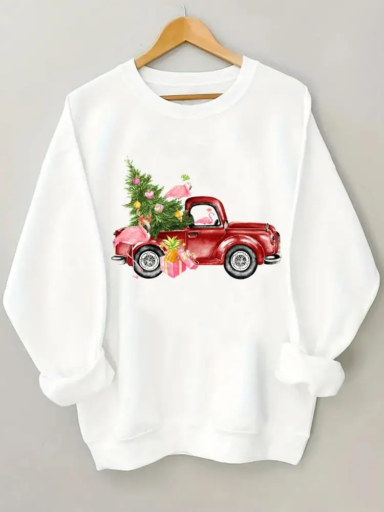 

Pullovers Fashion Clothing Holiday Female Christmas New Year Lovely Festival Print O-neck Graphic Women Fleece Sweatshirts