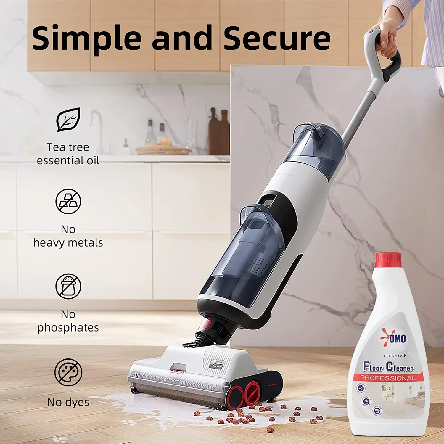 Official Roborock Multi-Surface Floor Cleaning Solution, Dilution Ratio  1:300, Compatible with Ultra, All Roborock Robot Vacuums with Mopping and  Wet