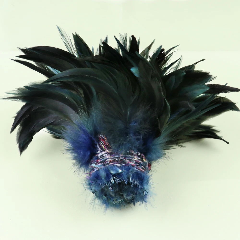 Frangia In Piume Di Gallo Naturali KOLIGHT | Larghezza 12,7-17,8 Cm, Confezione Da 2 Metri | Colore Viola, Per Decorazioni Fai Da Te, Costumi E Abiti - 2