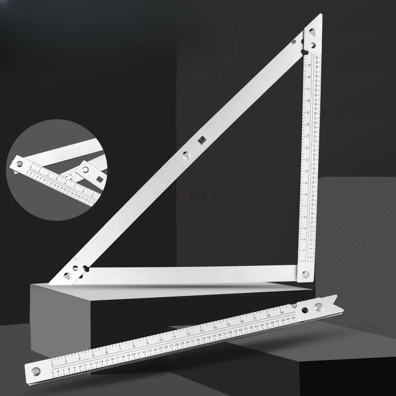 

Folding Triangle Ruler Stainless Steel Woodworking Large Triangle Rulers 45 Degree Woodworking Painting and Decoration Tools DIY